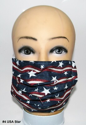 #4 - Star American Patriotic Face Mask 100% Cotton