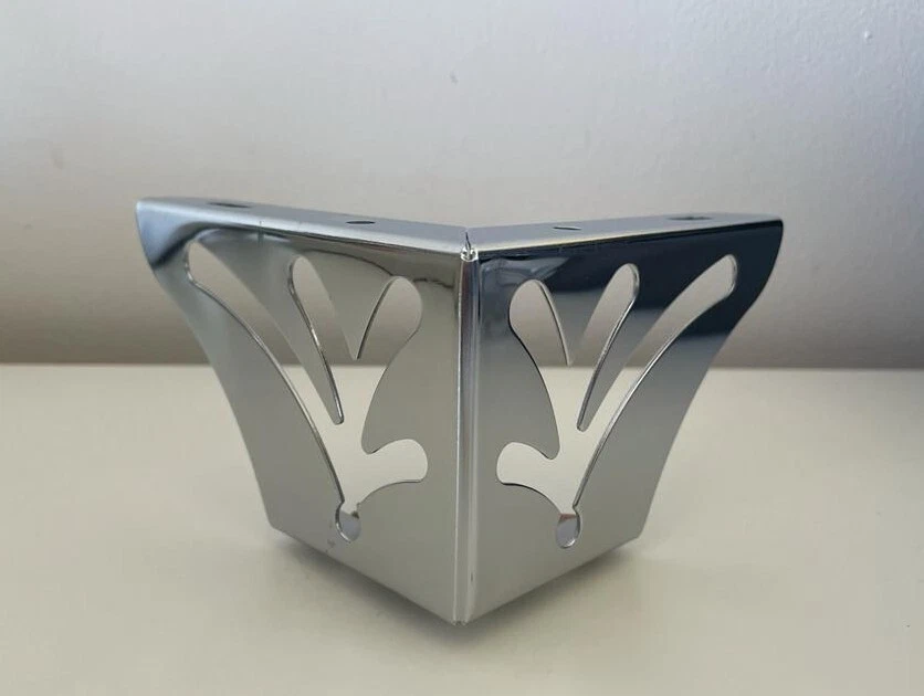 4x silver metal Feet Legs for uk furniture chair sofa bed table