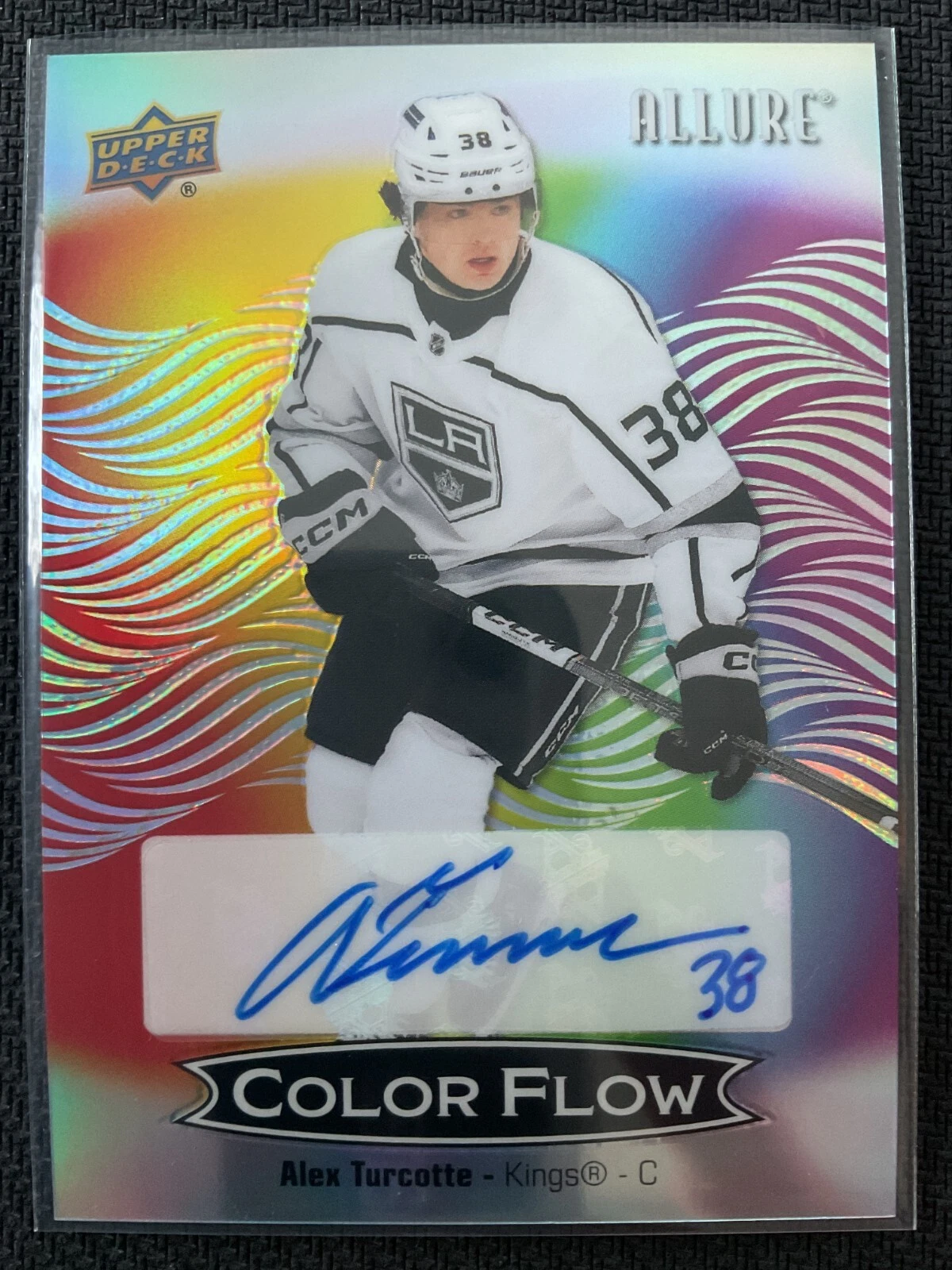 Alex Turcotte 2024-25 UD Allure Color Flow Full Rainbow Auto Card #CFA-AT