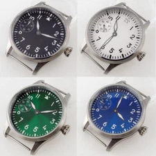 brushed 42mm 316L steel  Watch Case fit ETA 6497 6498 ST3600 3620 black dial