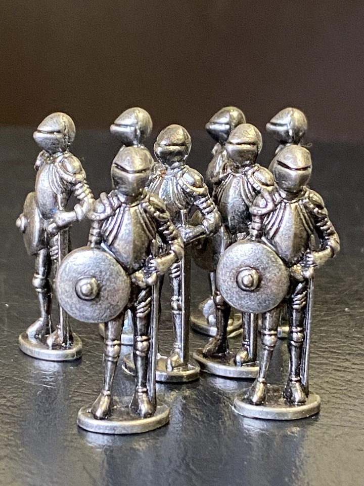 LOTE de 8 Caballeros Medievales Westair Inglaterra con Escudo Metal Miniatura Escala 1:45 Foto 3 de 4