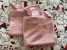 NWOT Pottery Barn Kids Pink Cotton Tab Top Curtain Panels 44x82, Set of 2