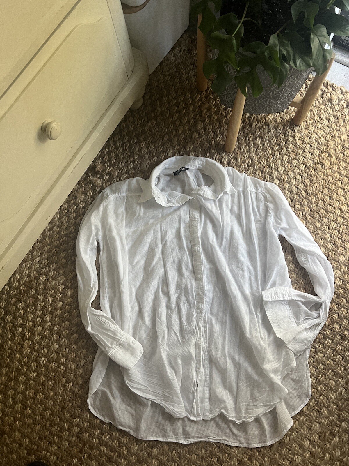 Express Button Down White Light Weight Size Small… - image 1