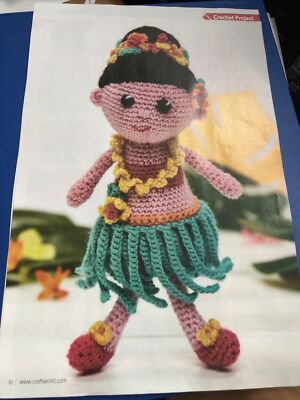 Häkelanleitung Hula Puppe Hiapo Hula Mädchen Schnittmuster 