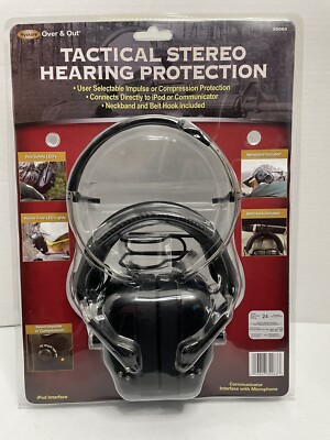 NOS HYSKORE Tactical Stereo Electronic Hearing Protection Shooting Over & Out