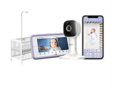 Hubble Connected Nursery Pal Crib Edition 5-Inch Smart HD Baby Monitor in White