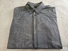 BOSS Hugo Boss Black Label FESTA 5/3 Striped Tropical Button-up S/S Shirt SZ L 