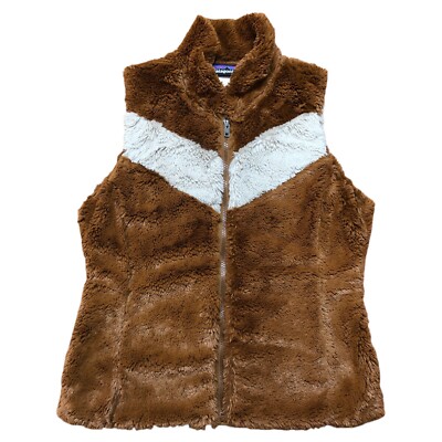 Patagonia Pelage Vest Womens M Brown Sherpa Deep Pile Fleece Full Zip  Hiking