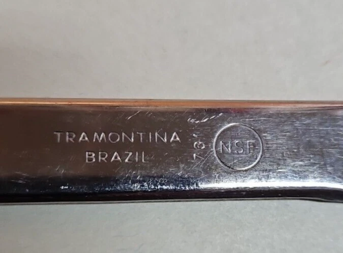 Lote de (11) cuchillos de mesa dentados de acero inoxidable Tramontina 731; Brasil Foto 4 de 4