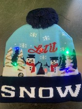 Christmas Gift Winter Hat Beanie LED Lights Snow
