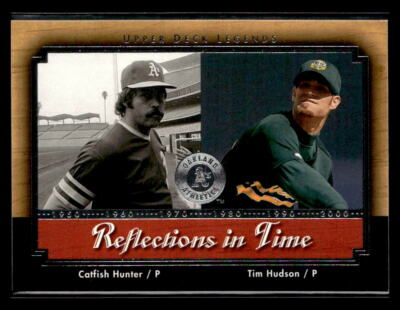 2001 Upper Deck Legends #R10 Catfish Hunter / Tim Hudson Reflections in Time