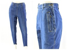 80sVintage High Waist Tapered Stirrup Leg Jeans Womens 4P Medium Or Dark Wash