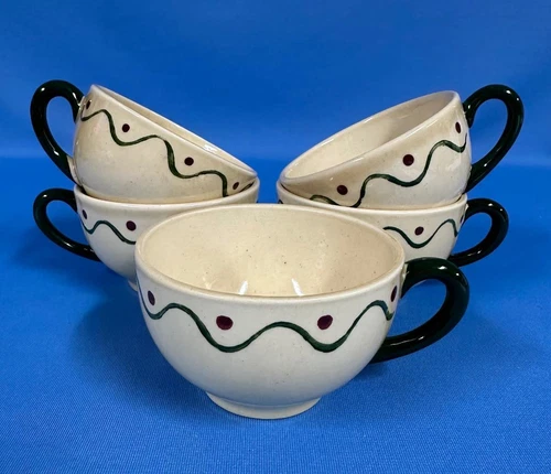 5 California Provincial PoppyTrail by Metlox Flat Coffee Cups