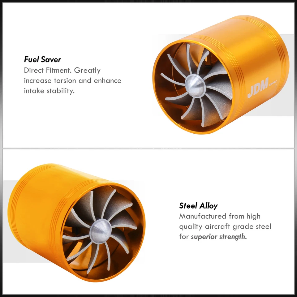For 2.5" Intake Turbonator Jdm Dual Fan Gas/Fuel Saver Gold For Toyota Foto 2 de 4