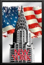 New York Chrysler Building Spiegel Mirror Wandspiegel Bar Kneipe 30cm
