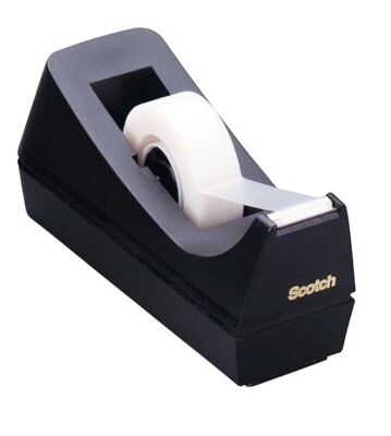 Scotch Desktop Tape Dispenser, Black, 2.7 in. x 2.7 in. x 6.4 in., 1 Tape Dispen