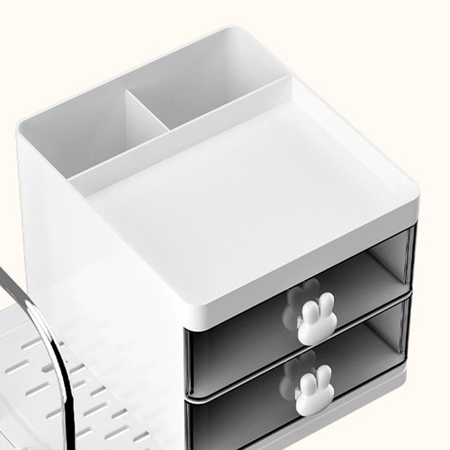 with Storage Box Bookend Book Holder Six Grids Books Storage Rack Documents - Picture 11 of 15