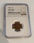 1954 Lincoln Wheat Cent Small Cent Philadelphia NGC MS65 RD 4576013-013