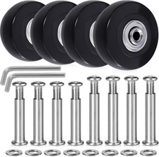 Luggage Replacement Wheels 50mm 1.88" Rubber Swivel Caster 4-Pack Quiet Durabl