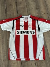 Maglia calcio Puma Olympiacos FC Home rossa bianca vintage L 2005/6