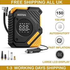 AstroAI Car Tyre Inflator Air Compressor 12V DC, 150 PSI Digital Tyre Pump UK