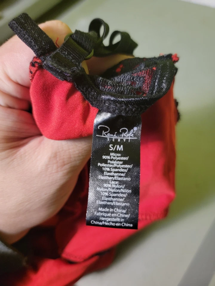 Lencería Mujer Rene Rofe Talla S/M Tirantes Encaje Cuerpo SEXY Corsé ROJO/NEGRO.  Foto 3 de 3