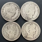 1900-O Barber Half Dollars Lot Of 4