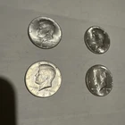 Lot Of 4 1964 KENNEDY Half Dollar Coins Circulated 90% Silver