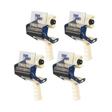 BOX USA Tape Logic 4 Pack Heavy-Duty Carton Sealing Tape Dispenser, 4", Blu...