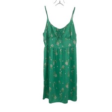 So Womens Floral Mini Sundress Spaghetti Straps Green/Multi Size Small