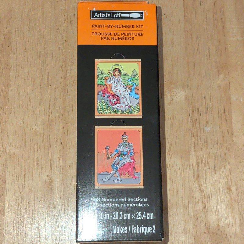 Artist's Loft Paint-By-Number Kit, 2 Canvas Sheets 8x11.5, 17 Paint Pots
