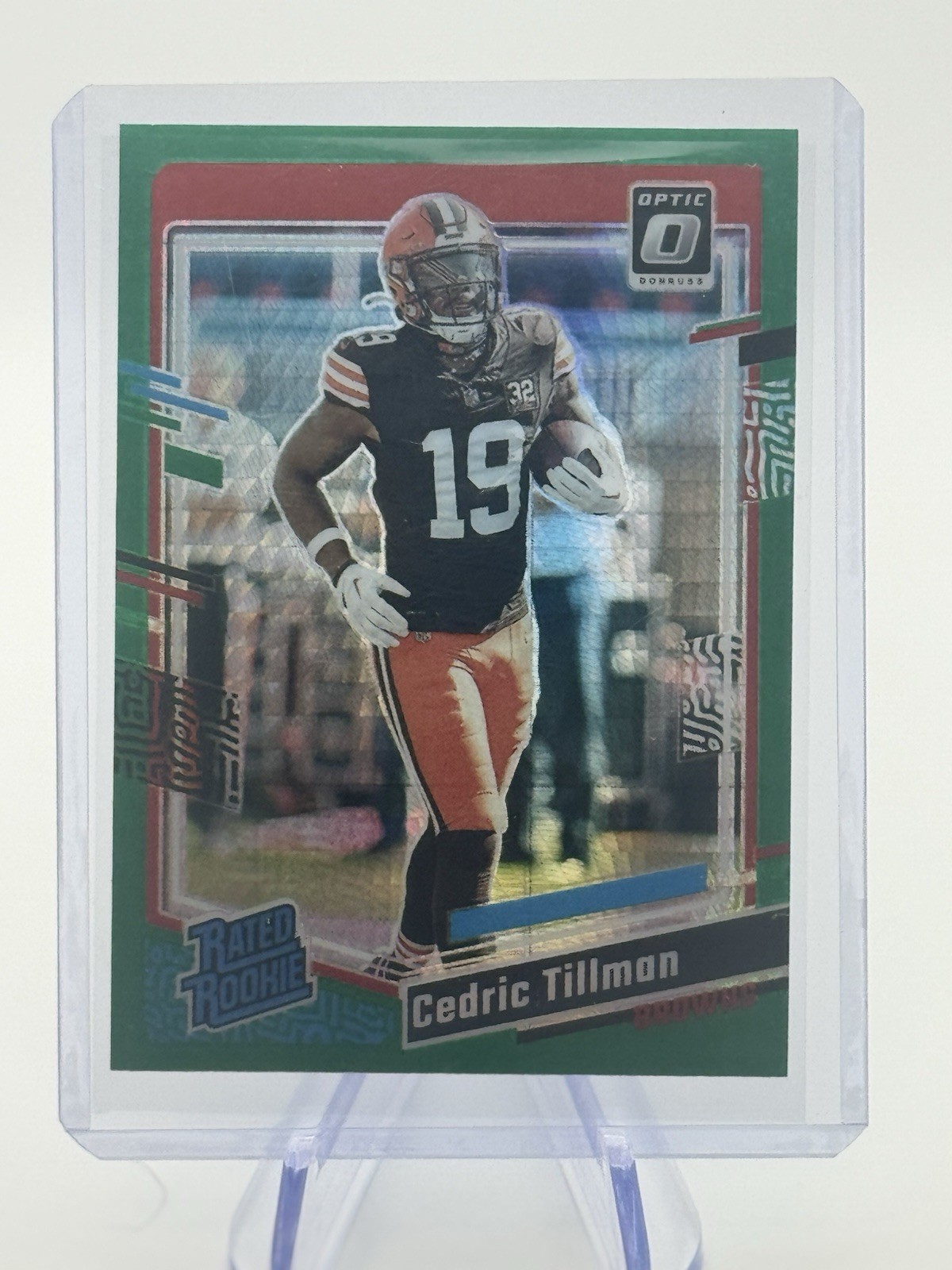 2023 Panini Donruss Optic- Cedric Tillman Rated Rookie Green Hyper Prism #224 RC