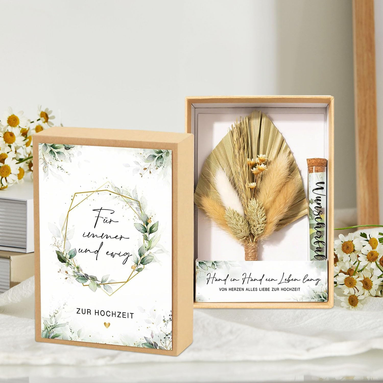 Hochzeitsgeschenke Geldgeschenk Hochzeit Verpackung Flitterwochen Getrocknete