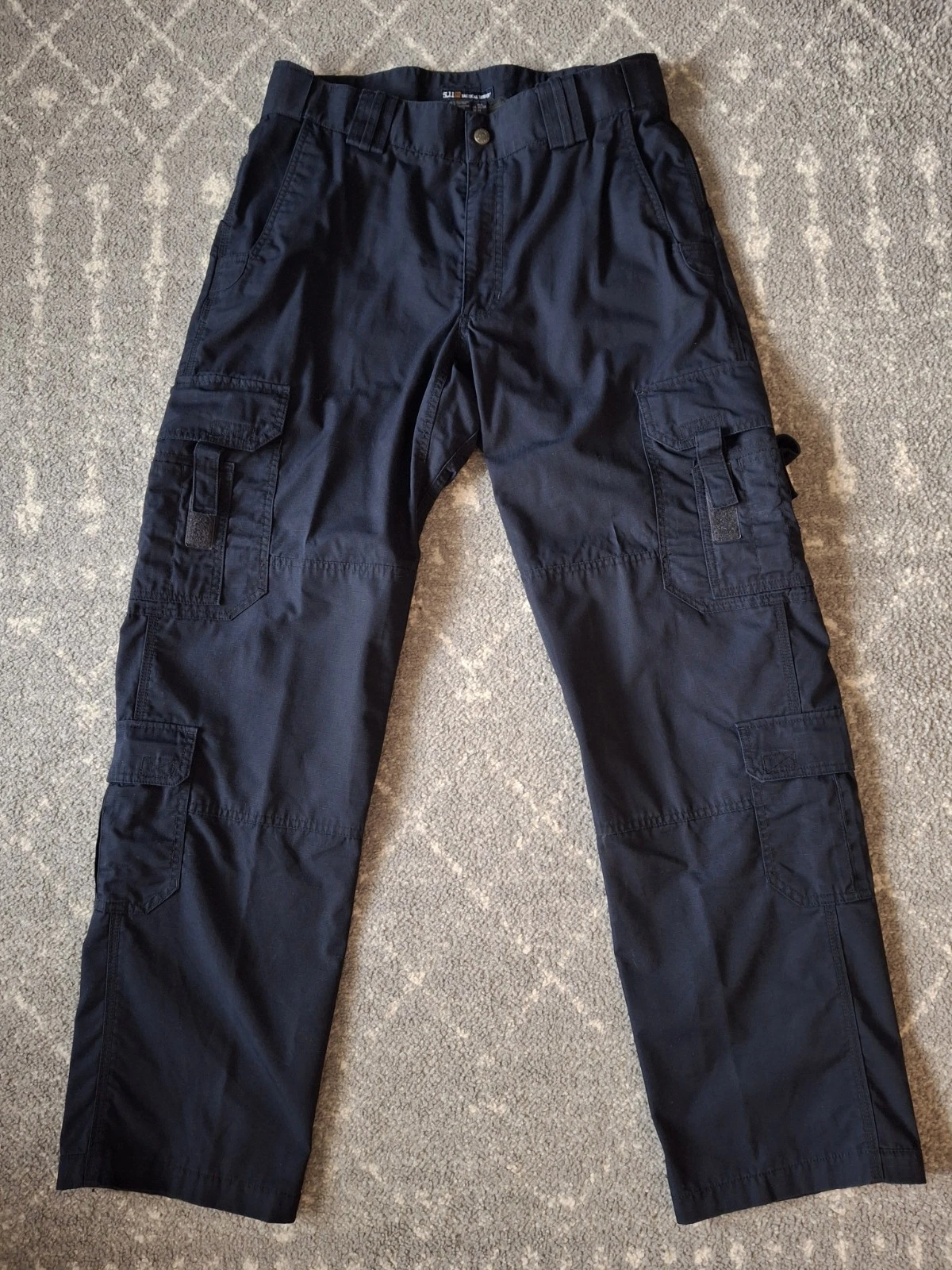 5.11 Tactical Pants Mens 34x34 Ripstop EMS Navy Blue Cargo Camp Hike Fish