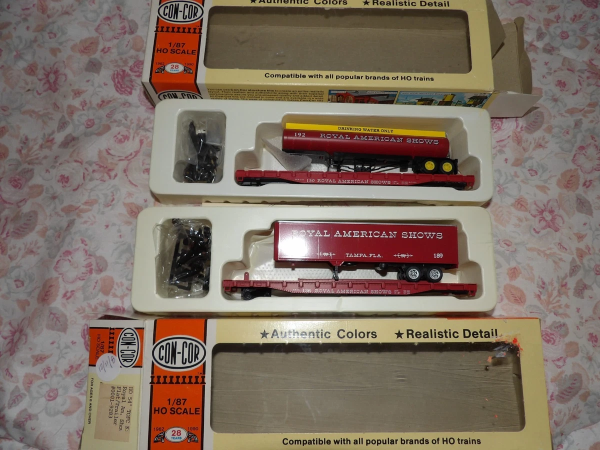 CON-COR WAGON COMBINÉ (Trailer Flatcar) 70ft rouge + semi JB Hunt SFLC HO 1/87 EUR 40,00 - FR