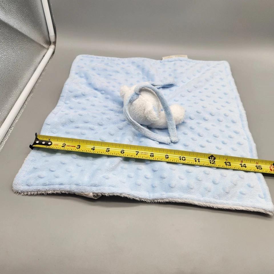 Mantas y Beyond Bear Lovey Manta de Seguridad Puntos Azules Soporte para Chupete Blanco Foto 4 de 4