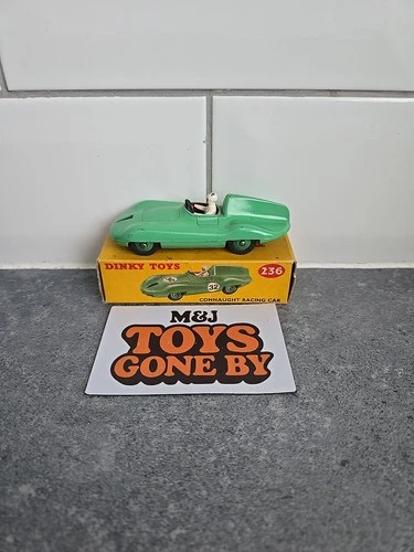 VINTAGE DINKY TOYS 236 CONNAUGHT RACING CAR IN ORIGINAL BOX.