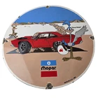 Vintage Mopar Plymouth Porcelain Sign - Road Runner Auto Shop Gas Station Sign