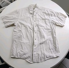Vintage LL Bean Khaki Cargo Men's M Utility Safari Short Sleeve Button Up Shirt