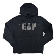 Gap Unisex Adult Embroidered Big Logo Soft Fleece Pullover Hoodie Black, M