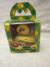 Vintage plastic Feeding -Running wind-up toy duck, Works 3754