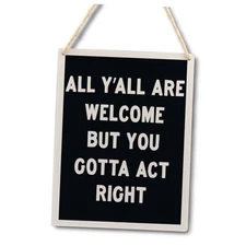 Ryeolo Howdy Welcome Sign Wooden Hanging Sign,All Y All Are Welcome But You 