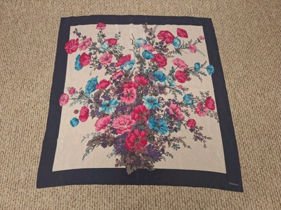Codello Square Scarf Flowers Floral Hand Rolled