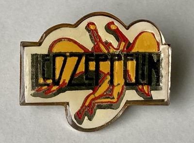 LED ZEPPELIN VINTAGE SHAPED METAL PIN BADGE PAGE PLANT JONES BONHAM