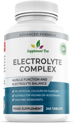 SUPPLEMENT TREE Electrolyte Complex with Magnesium Potassium & Calcium - 240 Vegan Tablets
