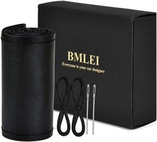 Genuine Leather Steering Wheel Cover Universal 15 Inch with Anti-Slip Design and