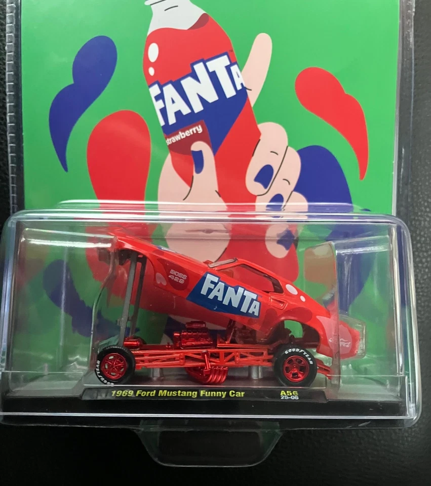M2 Machines 2025 1969 Ford Mustang Funny Car Fanta Strawberry Chase /750 - Image 2 of 3