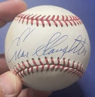 Enos Slaughter HOF Cardinals Autographed Signed ONL Baseball (JSA COA)