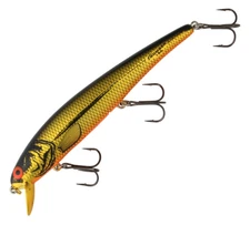 Bomber B15 Long A 4 1/2" Shallow Jerkbait, Gold Chrome Black Back