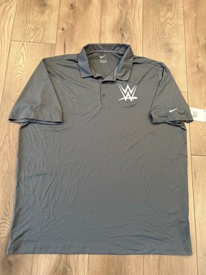 Nike Golf WWE Wrestling Staff Polo Shirt Men s 2XL Gray Soft Cool Athletic Flex